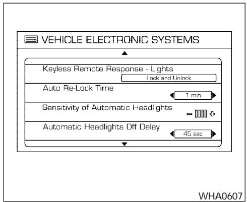 NISSAN MAXIMA 2006 - Display settings - 2