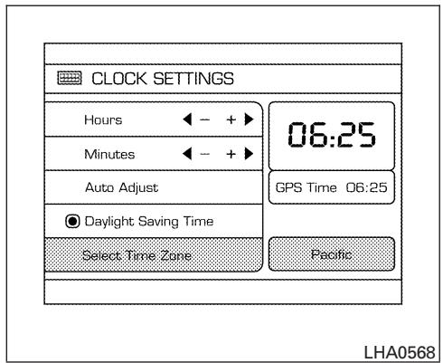 NISSAN MAXIMA 2007 - Adjusting the time to the GPS: - 1