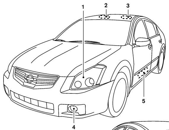 NISSAN MAXIMA 2007 - Replacing the halogen headlight bulb - 1