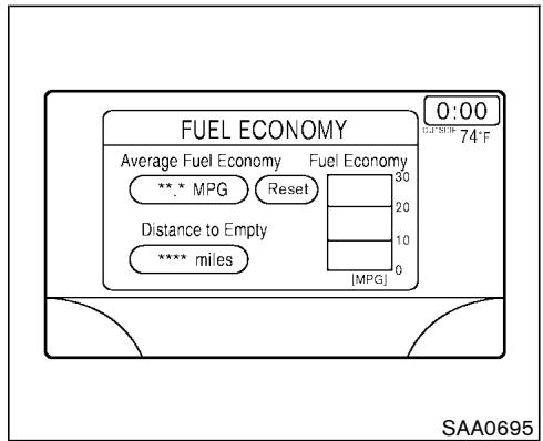 NISSAN MURANO 2003 - Trip 1, trip 2 and fuel economy items - 1
