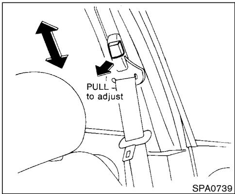 NISSAN MURANO 2003 - Checking seat belt operation - 1