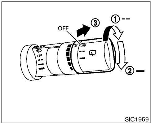 NISSAN MURANO 2003 - REAR WINDOW WIPER AND WASHER SWITCH - 1