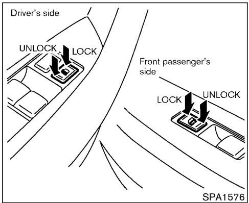 NISSAN MURANO 2003 - LOCKING WITH INSIDE LOCK KNOB - 1