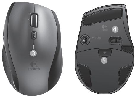 LOGITECH WIRELESS DESKTOP MK270 - Compartimento para el receptor dentro del mouse - 5