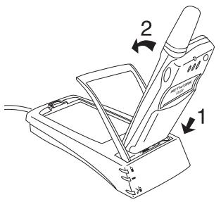 SONY ERICSSON T28S - Placing the Phone in the Desktop Charger - 1