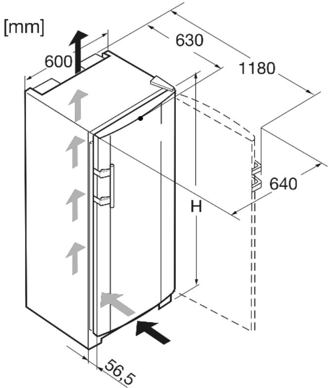 LIEBHERR KPESF 3620 - External dimensions of the appliance - 1