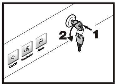 LIEBHERR WK 6476 - Locking the appliance: - 1