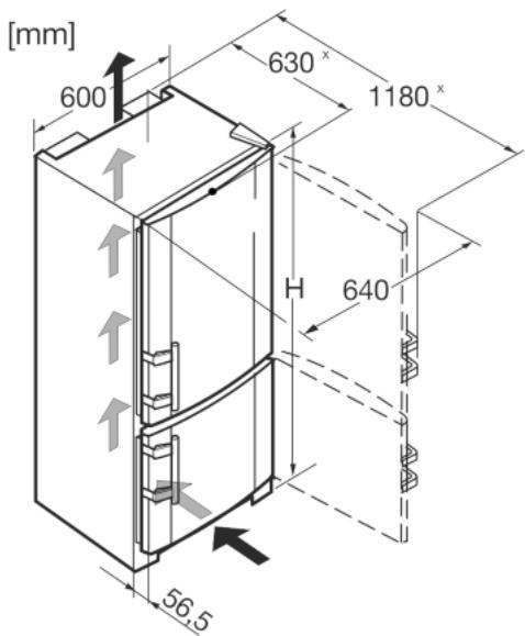 LIEBHERR CBNESF 3733 COMFORT BIOFRESH NOFROST - External dimensions of the appliance - 1