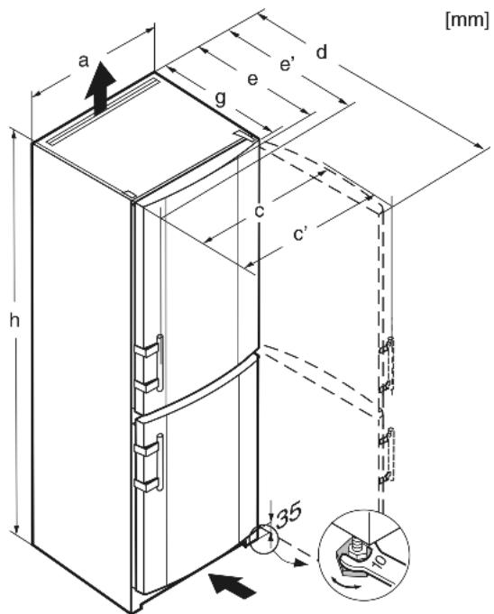 LIEBHERR CP 4023 COMFORT - Installation dimensions - 1