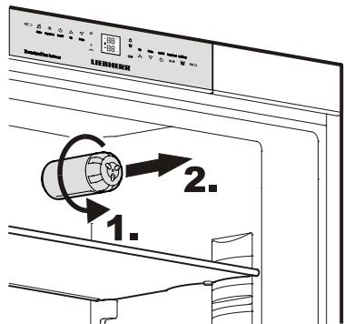 LIEBHERR ECBN 5066 G-1 & ECBN 5066 PREMIUMPLUS BIOFRESH NOFROST - Removing the water filter - 1