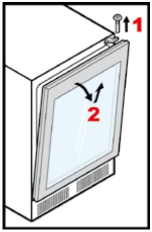 LIEBHERR WTES 1753 VINIDOR - Changing over door hinges - 1