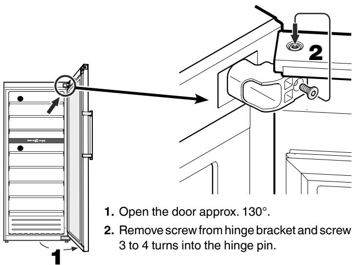 LIEBHERR WTES 5972 VINIDOR - Changing over door hinges - 1