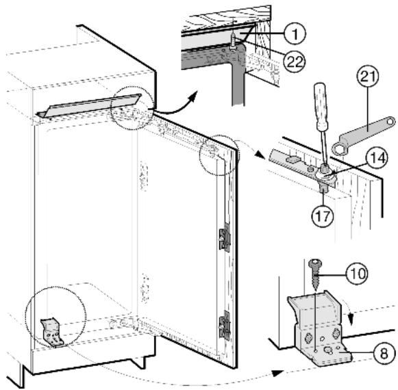 LIEBHERR WTI 2050 VINIDOR - Fasten the appliance in the recess with screws: - 9