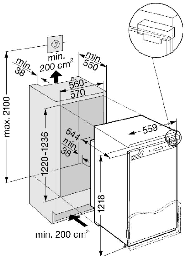 LIEBHERR WTI 2050 VINIDOR - External dimensions of the appliance - 1