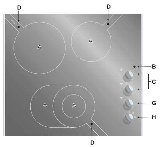 SCHOLTES TM 6321 - Descrizione del piano di cottura - 2