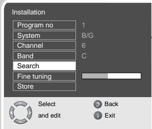GRUNDIG APOLLO 42 PW 110-7605 TOP - Setting channels using the search - 1