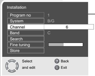 GRUNDIG APOLLO 42 PW 110-7605 TOP - Setting the television channels by entering the channel numbers - 2