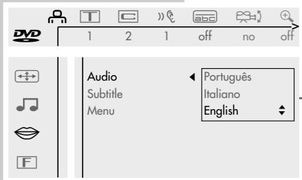GRUNDIG F.A. PLANAVISION PW 110-8110/9 DOLBY - Selecting dubbed language - 1