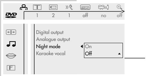 GRUNDIG F.A. PLANAVISION PW 110-8110/9 DOLBY - Selecting type of sound on the DVD player - 1