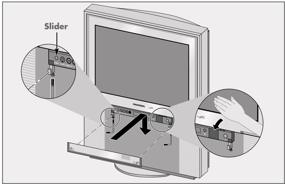 GRUNDIG F.A. PLANAVISION PW 110-8110/9 DOLBY - Fitting the operating panel cover - 1