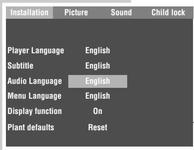 GRUNDIG GDP 1100/1 - Selecting the dubbing language - 1