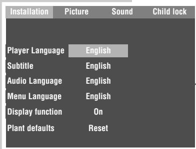 GRUNDIG GDP 1100/1 - Selecting the language of the screen menus - 1