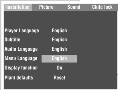 GRUNDIG GDP 1100/1 - Selecting the language for the subtitles - 1