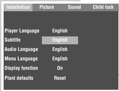 GRUNDIG GDP 1100/1 - Selecting the dubbing language - 2