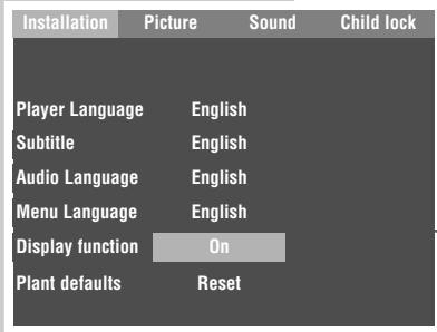 GRUNDIG GDP 1100/1 - Switching function displays on and off - 1