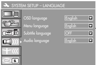GRUNDIG GDR 4500 - Language settings - 1