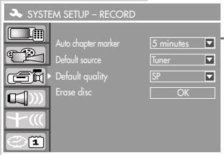 GRUNDIG GDR 4500 - Recording settings - 1