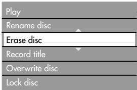 GRUNDIG GDR 4500 - Deleting the content of the disc (DVD+RW) - 2