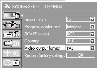GRUNDIG GDR 4500 - Setting the TV system (video output format) - 1