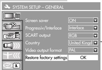 GRUNDIG GDR 4500 - Resetting the DVD recorder to its original condition - 1
