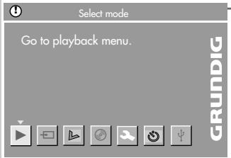 GRUNDIG GDR 4500 - Menu and menu directions - 1