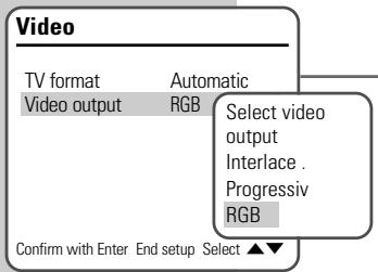 GRUNDIG GDR 6460 VCR DVD OPTAGER - Setting the signal type for the video output socket - 2