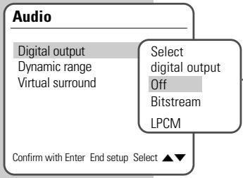 GRUNDIG GDR 6460 VCR SILVER - Selecting the digital output - 1