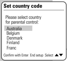 GRUNDIG GDR 6460 VCR SILVER - Selecting the country code for rating level control - 1