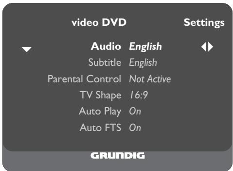 GRUNDIG GDV 100 D (VERS.2) - Proceed in this way for all settings! - 1