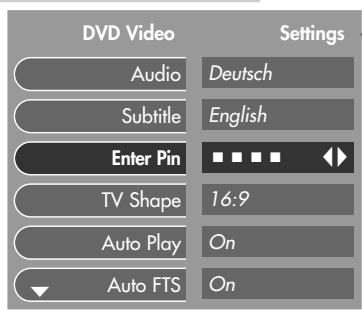 GRUNDIG GDV 110 - Activating and deactivating the parental control - 3