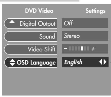 GRUNDIG GDV 110 - Selecting the on-screen menu language of the DVD player - 1