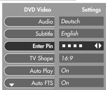 GRUNDIG GDV 110 - Activating and deactivating the parental control - 1