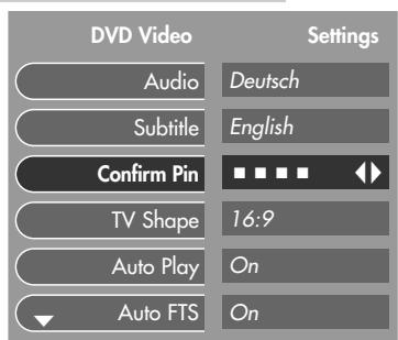 GRUNDIG GDV 110 - Activating and deactivating the parental control - 2