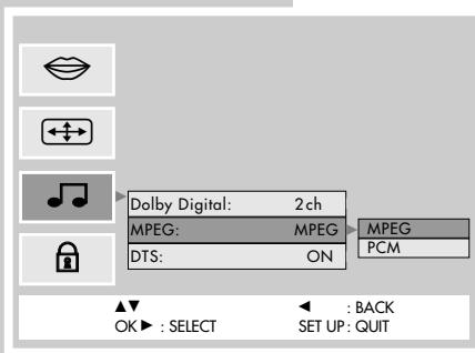 GRUNDIG GDV 120 - Selecting audio types for the digital output - 1