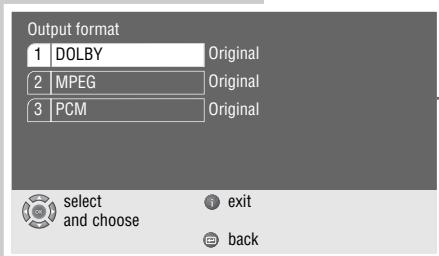 GRUNDIG LIVANCE GDP 3100 - Selecting audio signal types for the digital output - 1