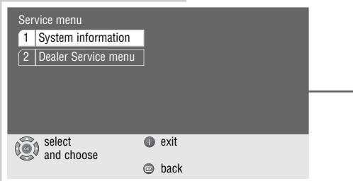 GRUNDIG LIVANCE GDP 3200 - Software status and dealer menu - 1