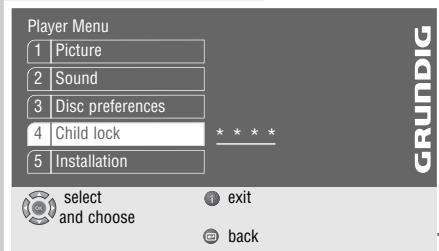 GRUNDIG LIVANCE GDP 3200 - Locking and releasing the disc tray of the DVD player - 1