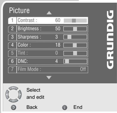 GRUNDIG PLANAVISION 42 PXW 110-8620 DOLBY - Picture settings - 1