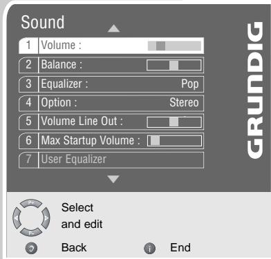 GRUNDIG PLANAVISION 42 PXW 110-8620 DOLBY - Audio settings - 1