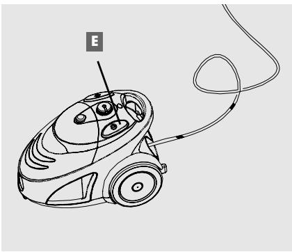 GRUNDIG VCC 4850 FLOOR VACUUM CLEANER BAGLES - Retracting the power cord - 1